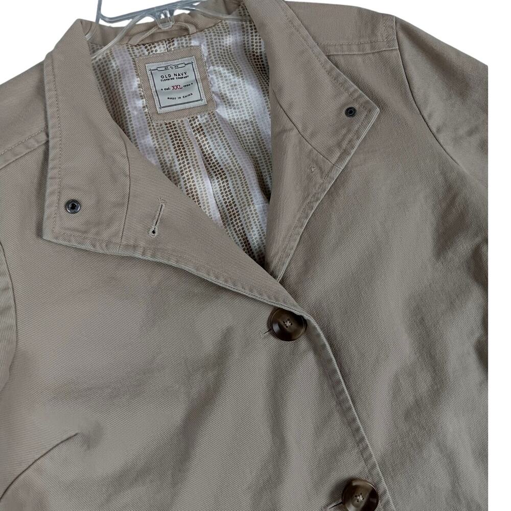 Old Navy Denim Jacket/Blazer Womens XXL Tan Button Up Lined Casual‎